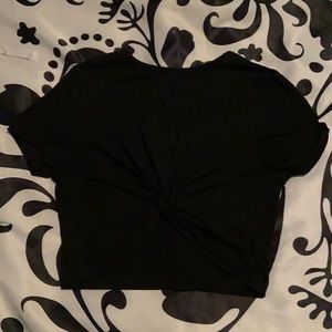 Black twisted front cropped top